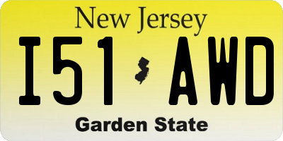 NJ license plate I51AWD