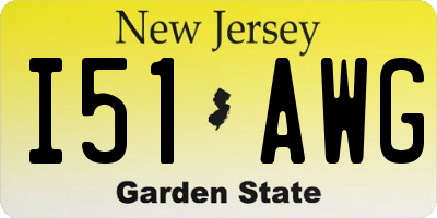 NJ license plate I51AWG