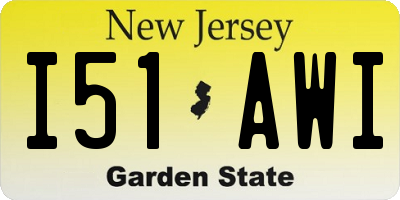 NJ license plate I51AWI