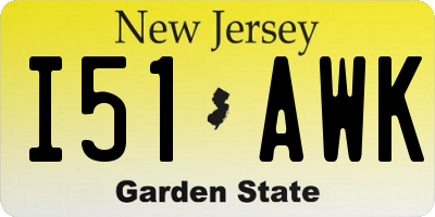 NJ license plate I51AWK