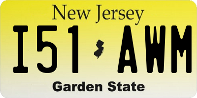 NJ license plate I51AWM