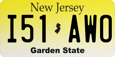 NJ license plate I51AWO