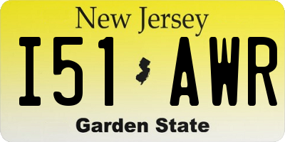 NJ license plate I51AWR