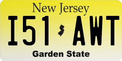 NJ license plate I51AWT