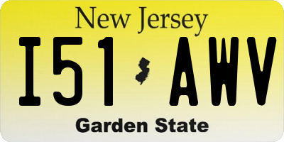 NJ license plate I51AWV