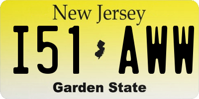 NJ license plate I51AWW