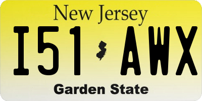 NJ license plate I51AWX