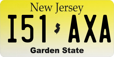 NJ license plate I51AXA
