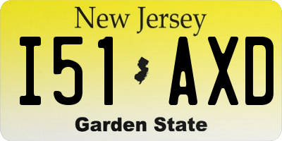NJ license plate I51AXD