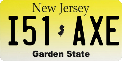 NJ license plate I51AXE