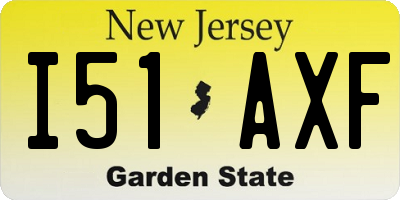 NJ license plate I51AXF