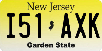 NJ license plate I51AXK