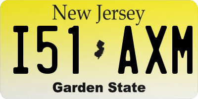 NJ license plate I51AXM