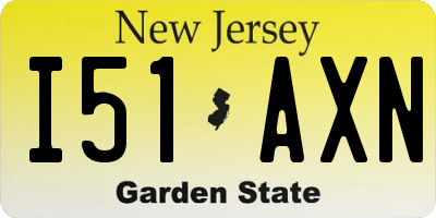 NJ license plate I51AXN