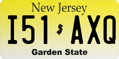 NJ license plate I51AXQ