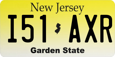 NJ license plate I51AXR