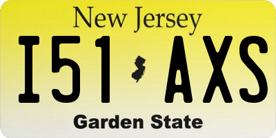 NJ license plate I51AXS