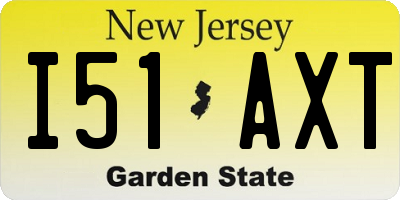 NJ license plate I51AXT