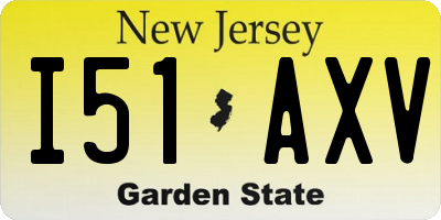 NJ license plate I51AXV