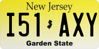 NJ license plate I51AXY