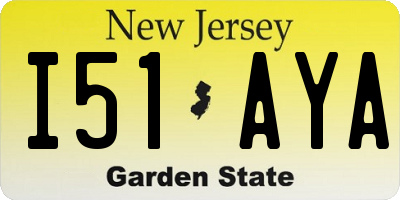 NJ license plate I51AYA