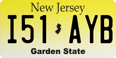 NJ license plate I51AYB