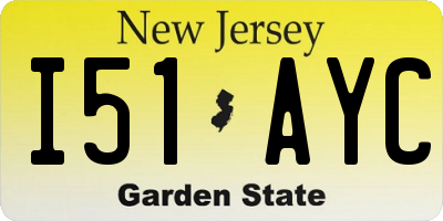 NJ license plate I51AYC