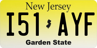 NJ license plate I51AYF