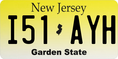 NJ license plate I51AYH