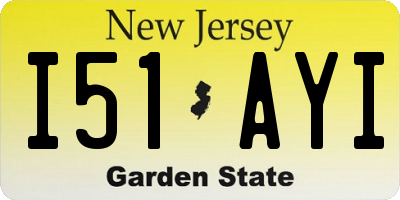 NJ license plate I51AYI
