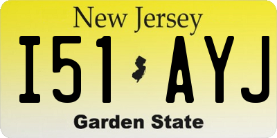NJ license plate I51AYJ