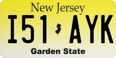 NJ license plate I51AYK