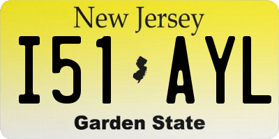 NJ license plate I51AYL
