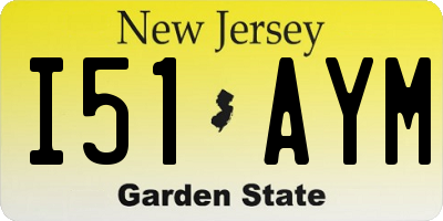 NJ license plate I51AYM