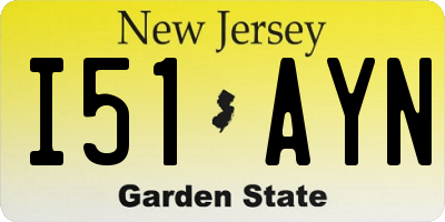 NJ license plate I51AYN