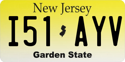 NJ license plate I51AYV