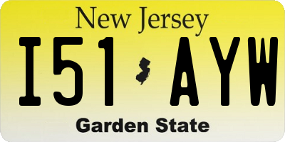 NJ license plate I51AYW