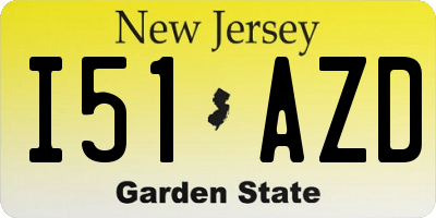 NJ license plate I51AZD