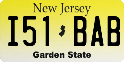NJ license plate I51BAB