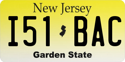 NJ license plate I51BAC