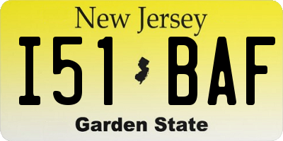 NJ license plate I51BAF