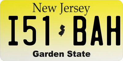 NJ license plate I51BAH