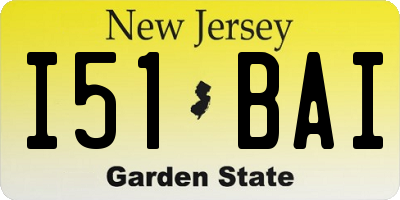 NJ license plate I51BAI