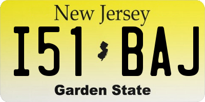 NJ license plate I51BAJ