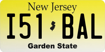 NJ license plate I51BAL