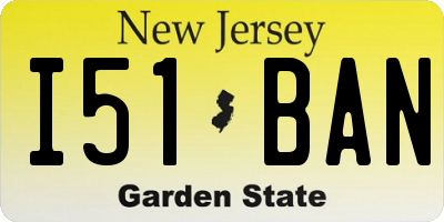 NJ license plate I51BAN