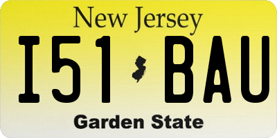 NJ license plate I51BAU