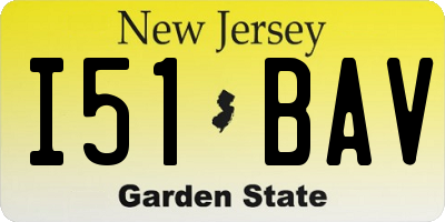 NJ license plate I51BAV