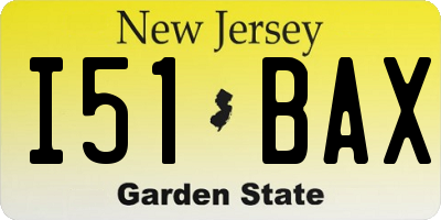 NJ license plate I51BAX