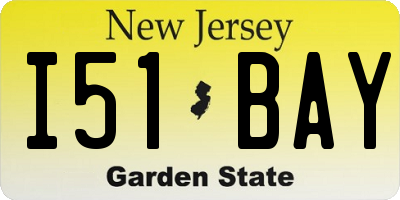 NJ license plate I51BAY